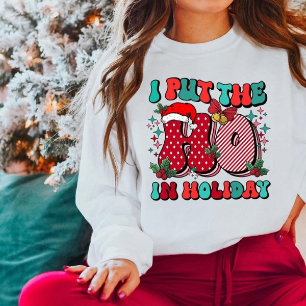 Bridesmaids Gifts Christmas Festive Edition - ho in holiday shirt