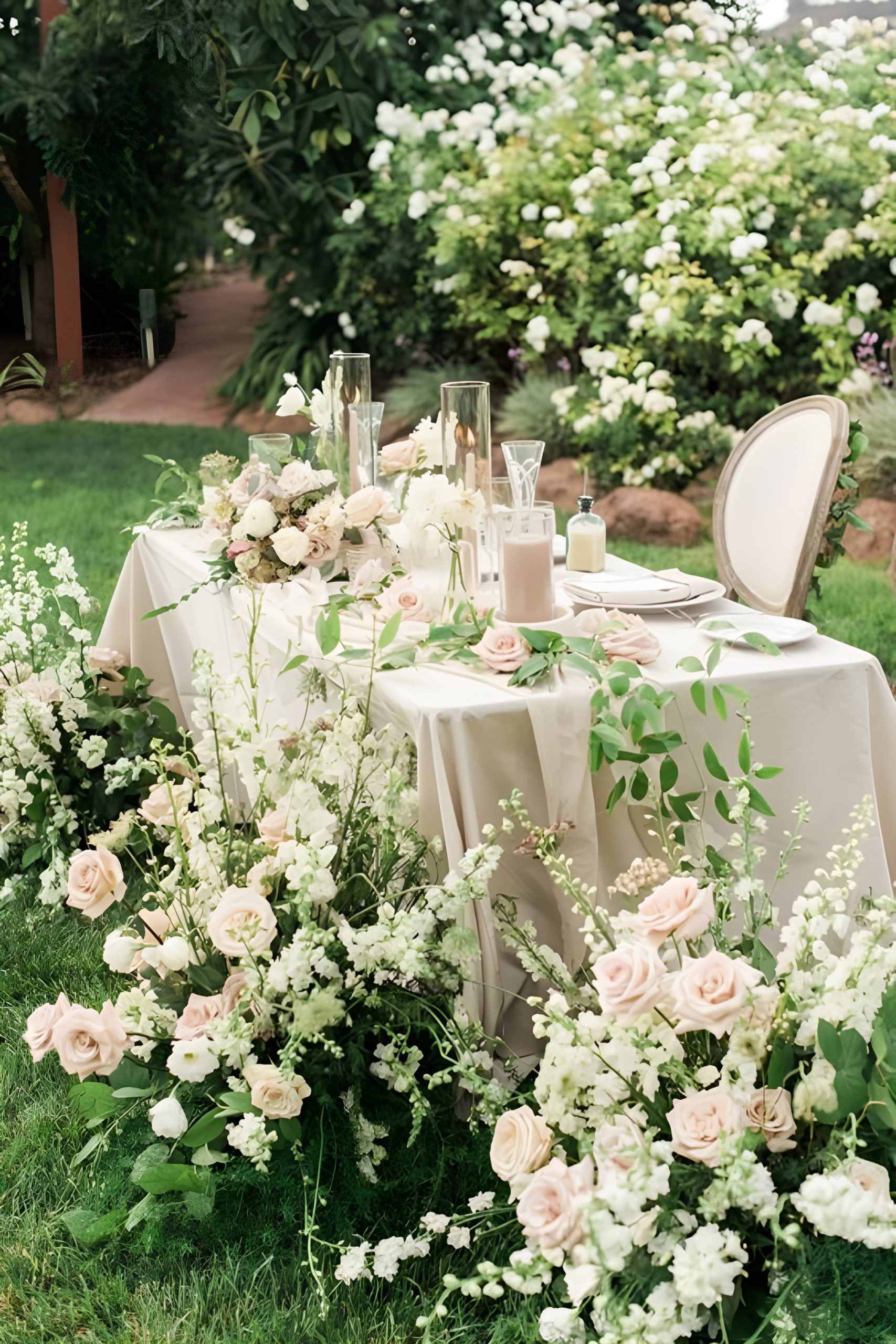 Sweetheart Table Flowers: Wedding Decor