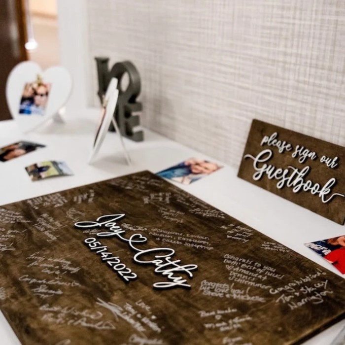 Wedding Guest Book Alternative: Ideas You'll Love - wooden 3d panel