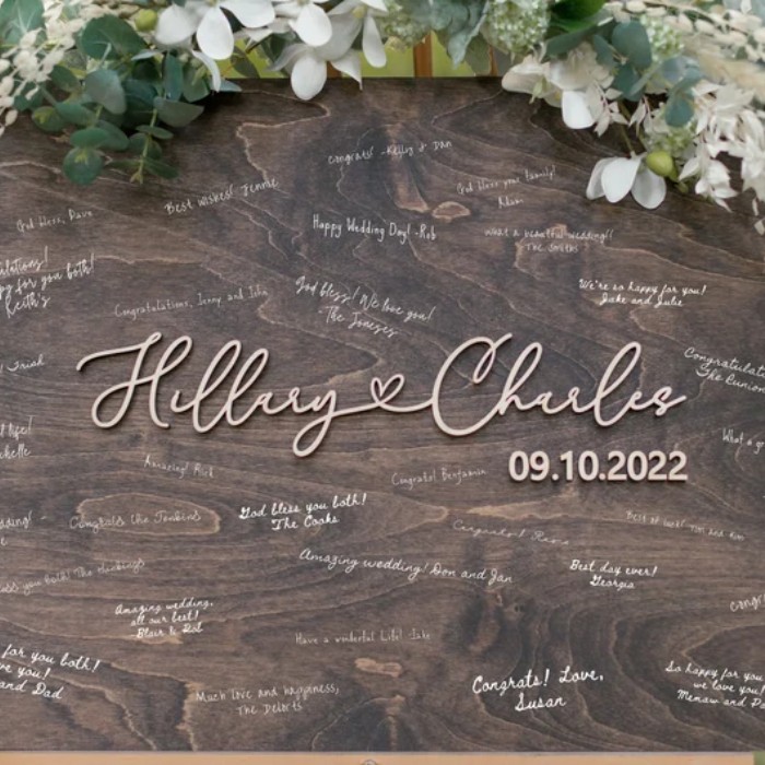 Wedding Guest Book Alternative: Ideas You'll Love - wooden panel