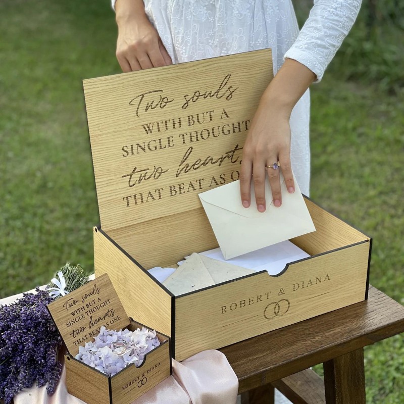 Wedding Card Box Ideas: Products You'll Love! - open wooden