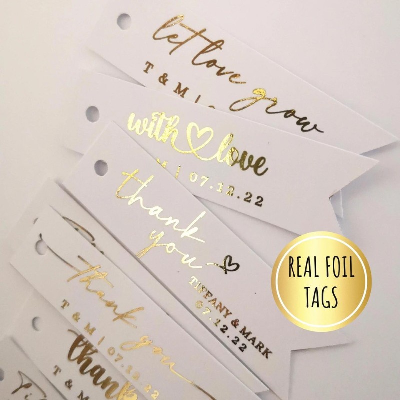 Gold Foil Wedding Stickers Real Gold Foil Wedding Favor Labels Custom Thank  you Stickers Wedding Favors Transparent Gold Stickers