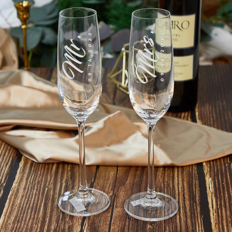 Engraved Champagne Glasses