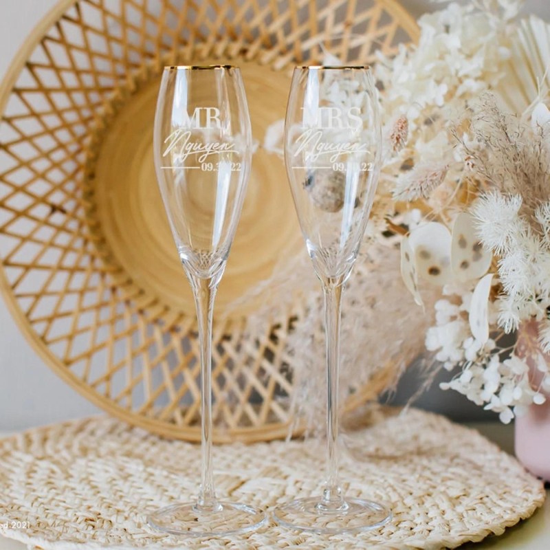 Engraved Champagne Glasses