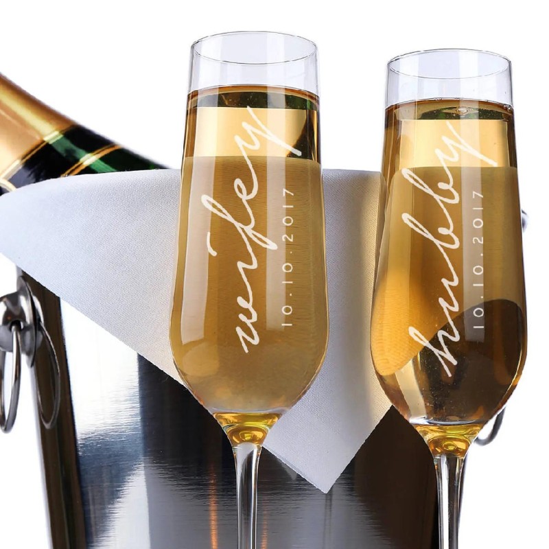 Engraved Champagne Glasses