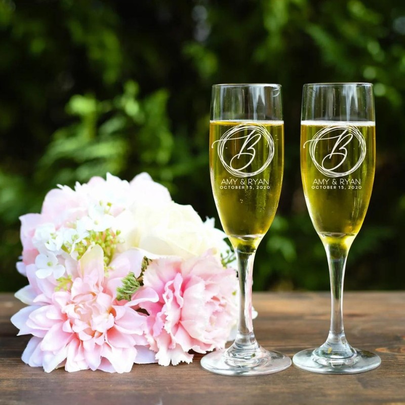 Engraved Champagne Glasses