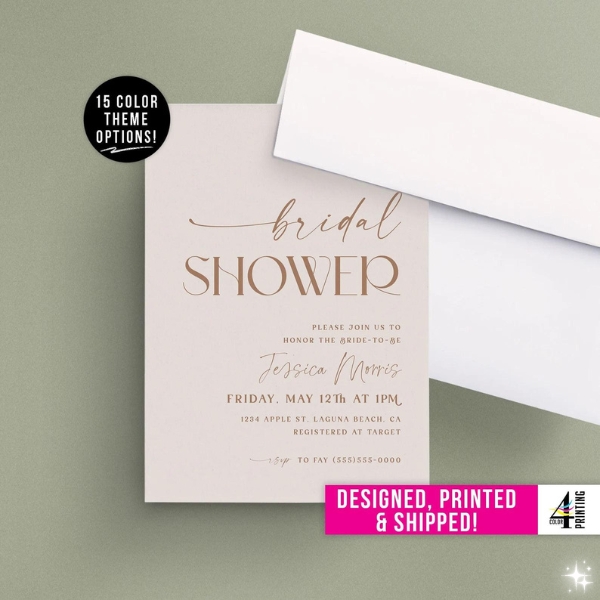 Modern Minimalist Bridal Shower Invitation