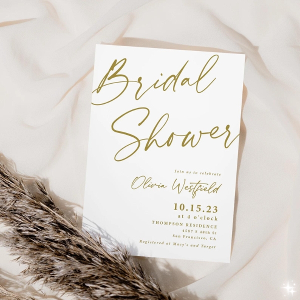 Modern Minimalist Bridal Shower Invitation