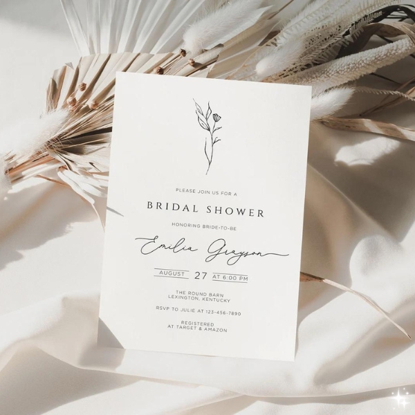 Modern Minimalist Bridal Shower Invitation