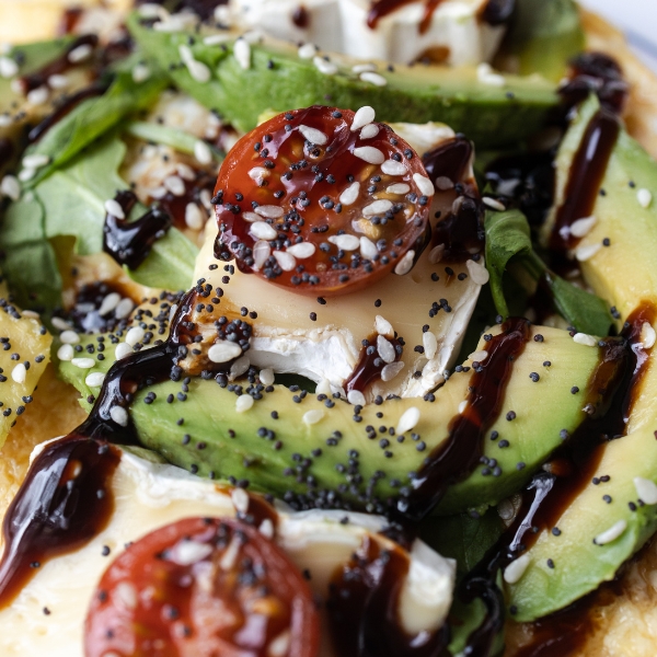 Avocado Caprese Toast with Balsamic Drizzle