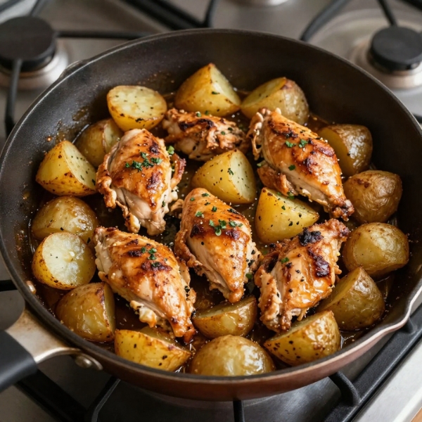 One-Pan Garlic Butter Chicken And Potatoes