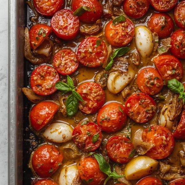 Roasted Tomato Basil Soup with Grilled Cheese